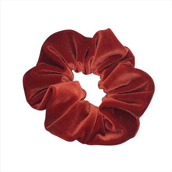Rust Stretch Velvet Hair Scrunchie Hair Accessory - Picture 5 of 12